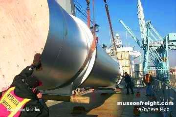 One of our breakbulk pieces being stowed on deck for shipment to the Caribbean.